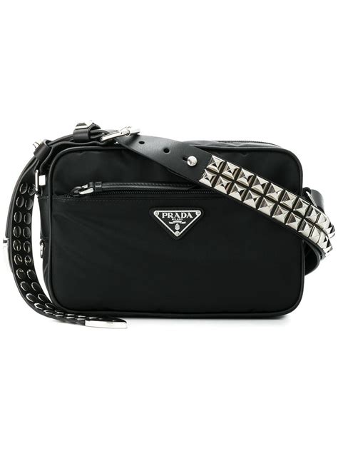 prada studded oneshoulder bag|Prada cross body bag black.